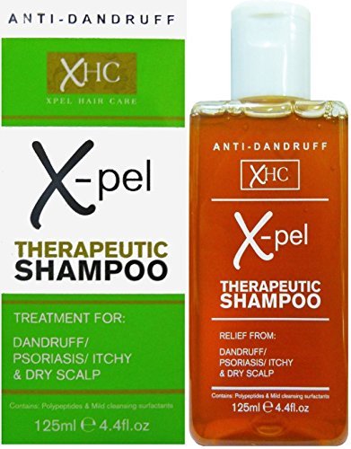 X-pel Champú terapéutico para tratamiento anticaspa, psoriasis, cuero cabelludo seco y con picor, envase de 125 ml