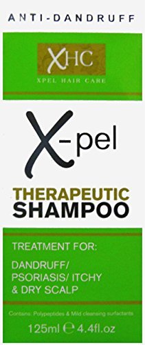 X-pel Champú terapéutico para tratamiento anticaspa, psoriasis, cuero cabelludo seco y con picor, envase de 125 ml