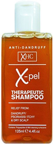 X-pel Champú terapéutico para tratamiento anticaspa, psoriasis, cuero cabelludo seco y con picor, envase de 125 ml