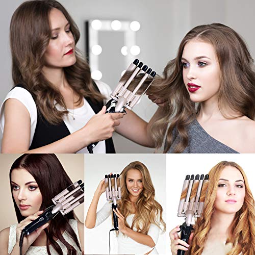 Xchingwan 5 Barrel Iron Curling Iron 5 Barrel Curly Hair Styling Tools Pinzas para rizar, onda grande Férula ondulada Aleación ambiental Hair Crimpers Plancha con pantalla digital de temperatura