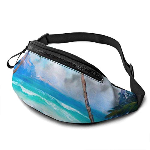 XCNGG Bolso de Cintura Corriente Bolso de Cintura de Ocio Bolso de Cintura Bolso de Cintura de Moda Casual Waist Bag Summer Beach Theme For Men Women Running Travel Fashionable Fanny Pack