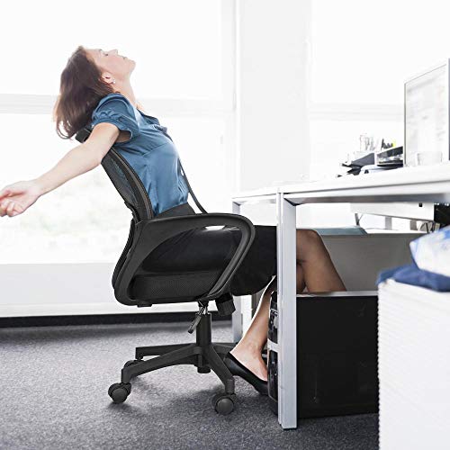 Yaheetech Silla de Oficina Silla de Malla Altura Ajustable para Trabajo Silla Escritorio Ergonómica Giratoria