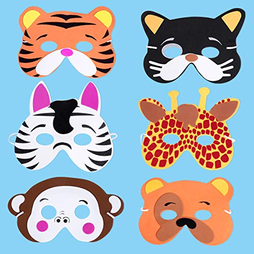 YeahiBaby Máscara de Espuma de Animales Surtidos para los niños Fiesta de cumpleaños favores de Vestir Costume-12pcs