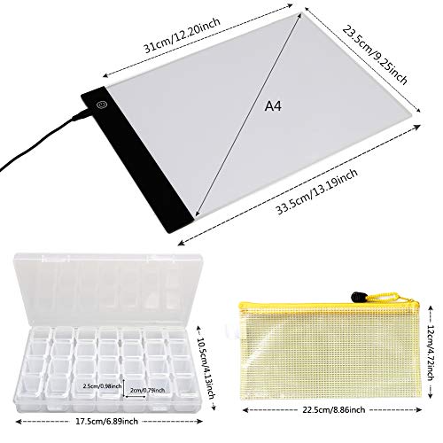 Yizunnu - Kit de herramientas de pintura con base de luz LED 5D