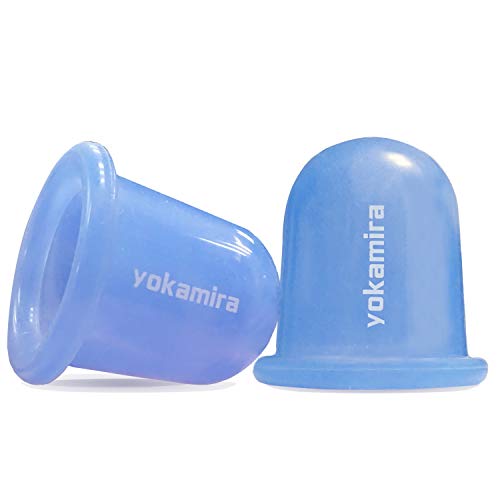 yokamira 2 Pcs Ventosa Celulitis Silicona, Cupping Ventosas Masaje Anticelulitica, Masajeador Anticelulítico Ventosa Anticelulitis, Anti-Celuliti para Piernas, Cuerpo, Cuello, Espalda (Azul)