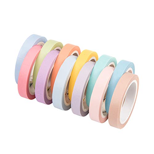 Yubbaex Washi Tape Set cinta adhesiva decorativa Washi Glitter Adhesivo de Cinta Decorativa para DIY Crafts Scrapbooking 12 Roll 8mm extensoos