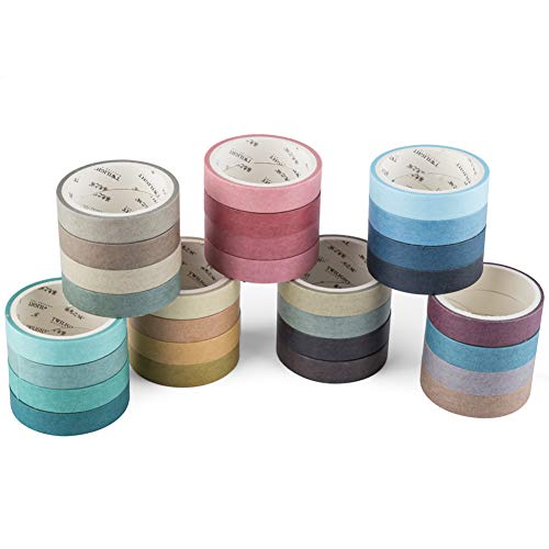 Yubbaex Washi Tape Set cinta adhesiva decorativa Washi Glitter Adhesivo de Cinta Decorativa para DIY Crafts Scrapbooking 28 Rollos