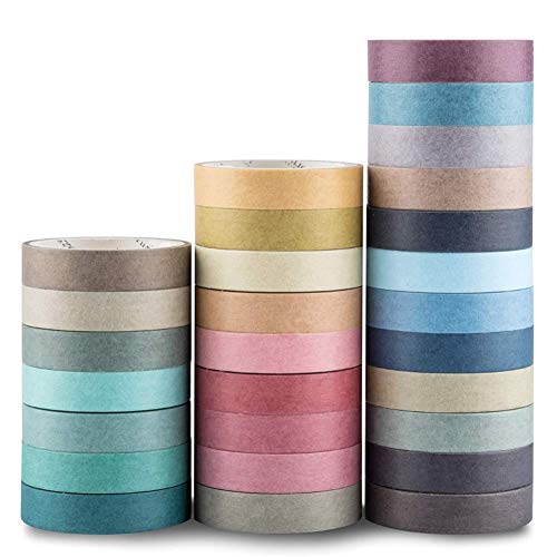 Yubbaex Washi Tape Set cinta adhesiva decorativa Washi Glitter Adhesivo de Cinta Decorativa para DIY Crafts Scrapbooking 28 Rollos