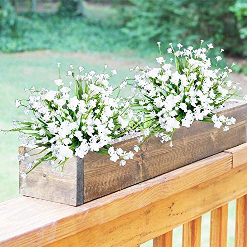 yueyue947 / Flores Artificiales de narcisos, Planta Falsa al Aire Libre Faux Yellow Flora Greenery arbustos Cerca Interior Exterior decoración 4PCS / Blanco