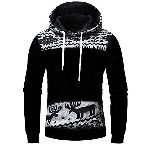 Yvelands ¡Oferta Sudaderas con Capucha para Hombre Cosy Sport Outwear Sudadera con Cremallera Completa Ecosmart Hoodie Casual Sweatshirt Top Blouse ¡Caliente!(Negro2,XXXXL)