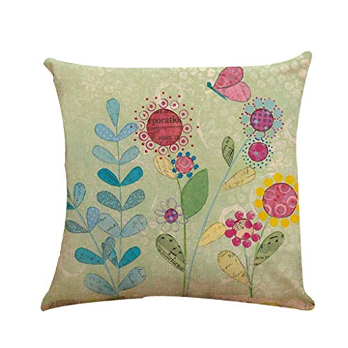 YWLINK Plaza Estampado De Girasol CojíN Funda De Almohada Mixta Y FóSforo De Lino 45x45 Colores Muy Vivos Cojines Muy Bonitos De Silla Sofá Coche Inicio Decoration Regalo del Dia De La Madre