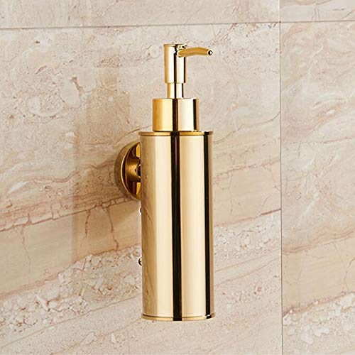 zaoyq Dispensador De Jabón Líquido, Dispensador De Jabón Montado En La Pared, Champú Redondo 500ml Plata Negro Dorado