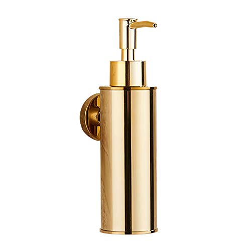 zaoyq Dispensador De Jabón Líquido, Dispensador De Jabón Montado En La Pared, Champú Redondo 500ml Plata Negro Dorado