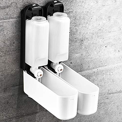 zaoyq Dispensador de Jabón Manos Dosificador Jabon para Gel de Ducha El Champú Dispensador de Loción Doble/Triple（Blanco Negro Plata）