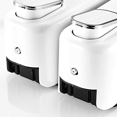 zaoyq Dispensador de Jabón Manos Dosificador Jabon para Gel de Ducha El Champú Dispensador de Loción Doble/Triple（Blanco Negro Plata）