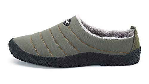 Zapatillas de Casa para Hombre Mujer Invierno Interior Exterior Antideslizantes Slippers,Verde,37