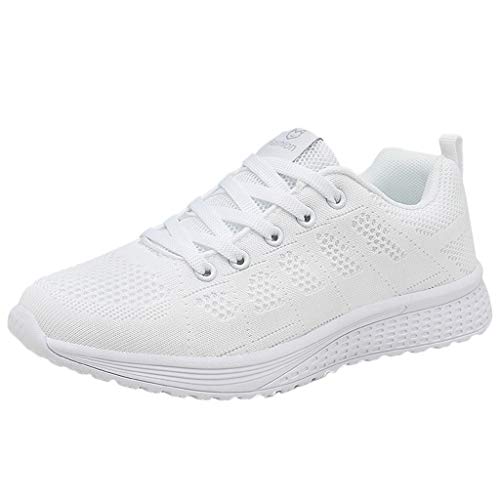 Zapatillas de Deporte Respirable para Correr Deportes Zapatos Running Cojines de Aire Calzado Mecedora Net para Estudiante Volar Zapatos Deportivas de Mujer Gimnasia Ligero Sneakers Atletismo riou