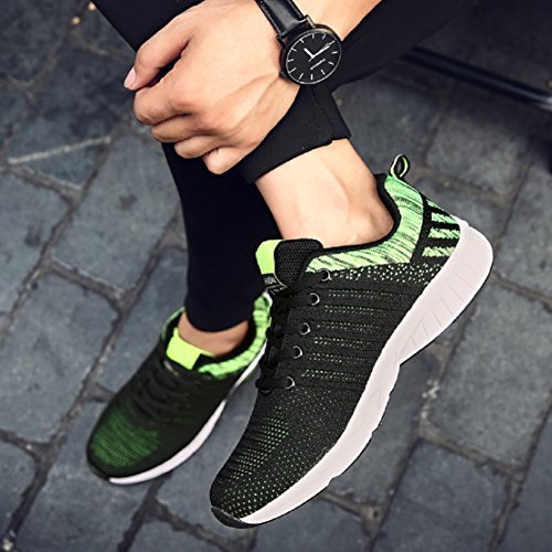 Zapatillas Running para Hombre Aire Libre y Deporte Transpirables Casual Zapatos Gimnasio Correr Sneakers Verde 42