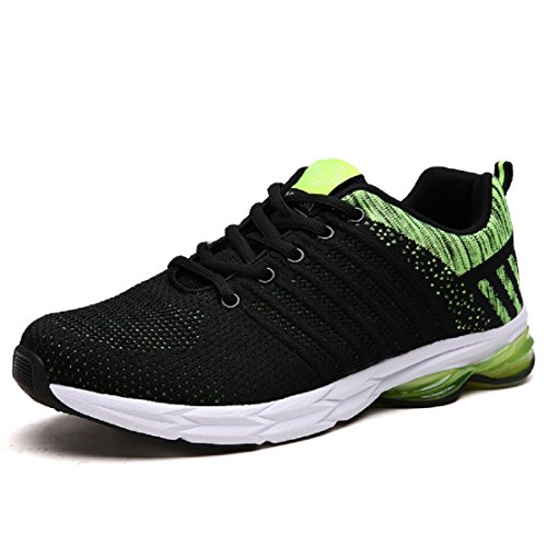 Zapatillas Running para Hombre Aire Libre y Deporte Transpirables Casual Zapatos Gimnasio Correr Sneakers Verde 42