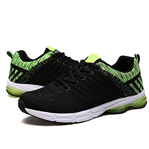 Zapatillas Running para Hombre Aire Libre y Deporte Transpirables Casual Zapatos Gimnasio Correr Sneakers Verde 44