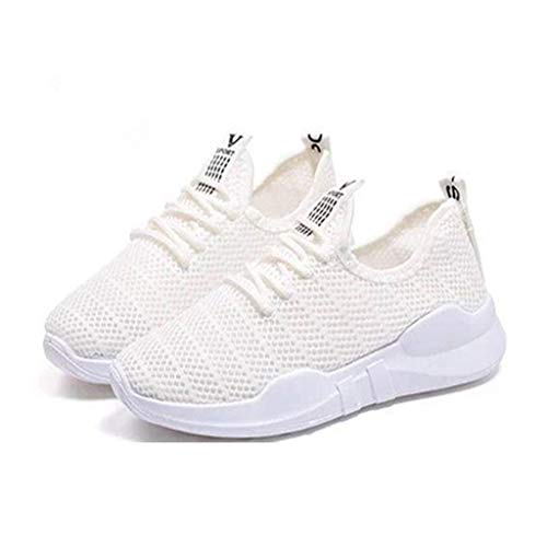 Zapatos Mujer Deportivos,VECDY2019 Moda Zapatillas Deportivas Antideslizantes Ligero para Mujer Casual Zapatillas Suaves para Correr Malla Respirable Vintage Zapatos De Polaco(Blanco,36-40)