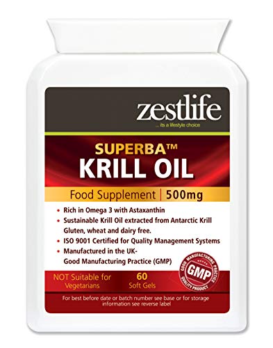 Zestlife SUPERBA KRILL 500mg 60 - Fácil de tragar las cápsulas de gelatina blanda | Sostenible pescadas por Aker BioMarine