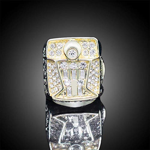 ZJL Europa Y América Anillos de Hombre, 1998 Año Europa Y América Nba Bulls Championship Anillo de Réplica Personalizado Acero Inoxidable Anillos de Diamantes para Hombre Objetos de Recuerdo Tamaño d