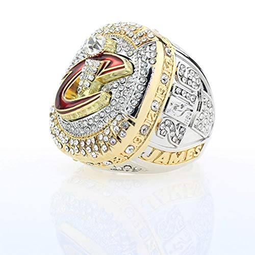 ZJL Europa Y América Anillos de Hombre, Cleveland Cavaliers 2016 Campeonato Replica Anillo de Aficionados Al Deporte Anillo de Acero Inoxidable, 9-13,129