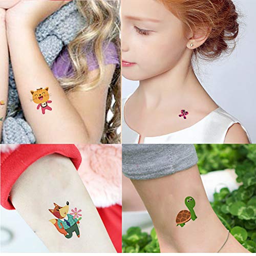 Zoo Tatuajes De Animales 10 Hojas Tatuajes Temporales con Temática Animal Body Art Tatuajes a Prueba De Agua para Niños Sirena Tatuajes Infantiles Tatoos Tatuajes Pegatinas para piñata (1)