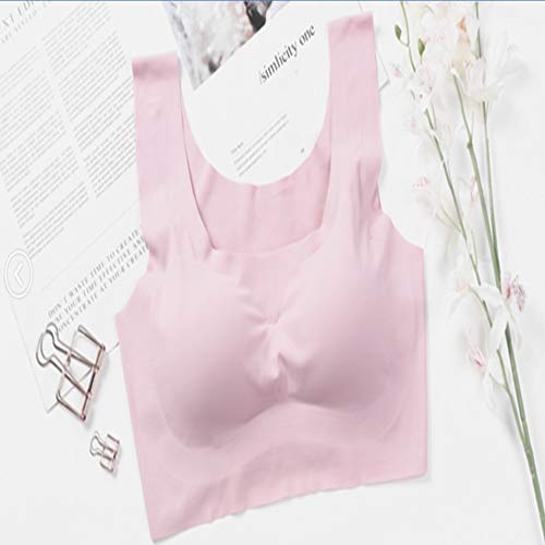 zysymx Japón, Ropa Interior de un Solo Traceless para Dormir, sin Rastro, sin Llantas, Sujetador Deportivo, Taza Completa, sin Sujetador magnético, Rosa XL