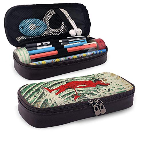 ZYWL Oficina y papelería Bolígrafos, lápices y útiles de escritura Estuches Aztec Pattern Leather Pencil Case with Zipper,8 X 3.5 X 1.5 Inch Microfiber Pu Leather Stationery Art Supplies College Offic