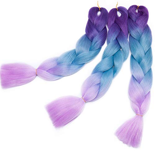 1-6 paquetes de extensiones de cabello trenzado jumbo 24"Ombre Afro Box trenzas de cualquier color estilo de cabello de ganchillo largo giro