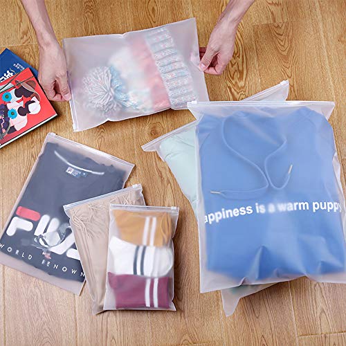 16Pcs Organizadores de Embalaje de Viaje, Bolsas de Almacenamiento de Viaje para ropa Multifuncional Impermeable Transparente Bolsa de Cosméticos Ropa Interior Zapatos Embalaje Conjunto de Bolsa