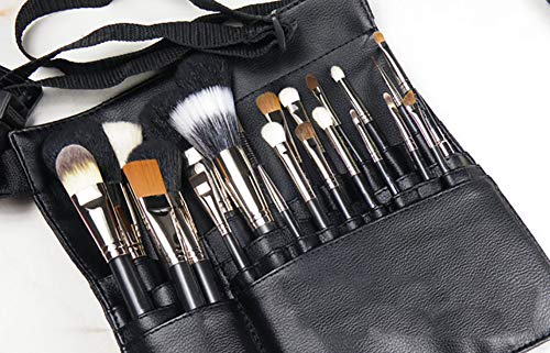 1PC PU cuero maquillaje cepillo cintura bolsa portátil cosmética titular de pincel organizador con correa de cinturón de artista (revelar)