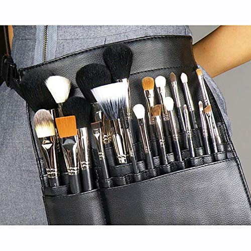 1PC PU cuero maquillaje cepillo cintura bolsa portátil cosmética titular de pincel organizador con correa de cinturón de artista (revelar)