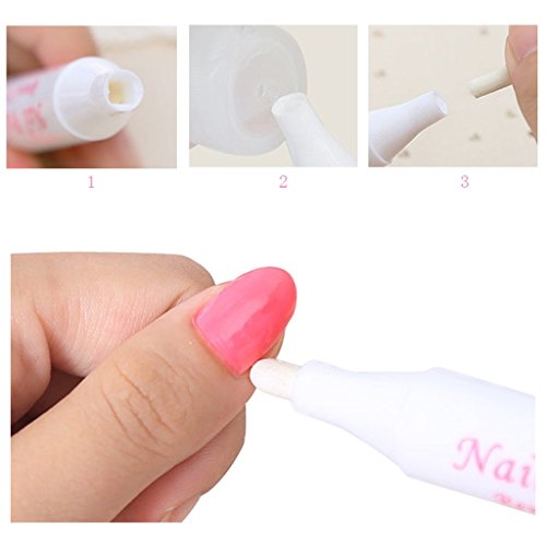 1Pcs Nail Art Polish Remover Pen Varnish Cleaner Corrector Mistakes with 3 Tips,Random Color by ZN