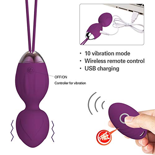 2 en 1 Kegel-Übungsgewichte -Ben Wa Ball-Sets Kegel-Bälle para Anfänger & Genuss- médico recomendado para mujeres & niñas Blasenkontrolle & Beckenbodenübungen (Lila)