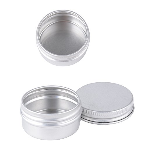 20pcs 15ml Tarro Pequeños Aluminio Contenedor Cosméticos Bote Viaje Crema Maquillaje Aceite de Labios Bálsamos con Tapa