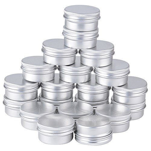 20pcs 15ml Tarro Pequeños Aluminio Contenedor Cosméticos Bote Viaje Crema Maquillaje Aceite de Labios Bálsamos con Tapa