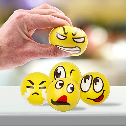 24pcs Pelota Anti Estrés | Bolas Divertidas De Emoji Squeeze | Pequeños Juguetes Fidget | Piñata Rellenos Bolsos Para Fiestas, Cumpleaños Niños Juegos | Halloween Fiesta Regalos para Niño