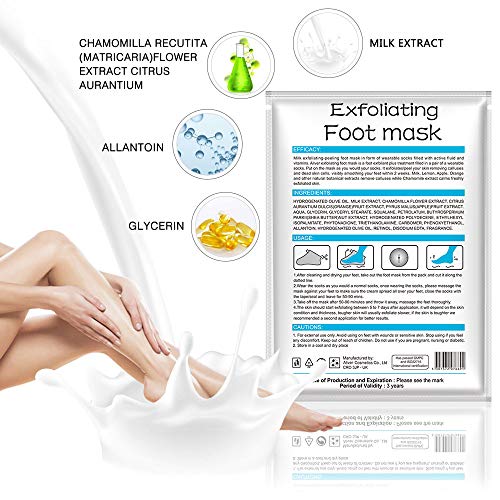 3 Pares de Mascarillas Hidratante, cutículas y piel muerta,mascarilla exfoliante de pies,elimina callos,exfoliante e hidratante,máscara peel off,calcetines exfoliantes de pies,foot peeling mask