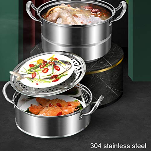 3-Tier Vapor del Acero Inoxidable Olla for cocinar, Salsa Pot Caldera Doble Cristal con Tapa con ventilación Pueden Lavar en lavavajillas PFOA Gratuito