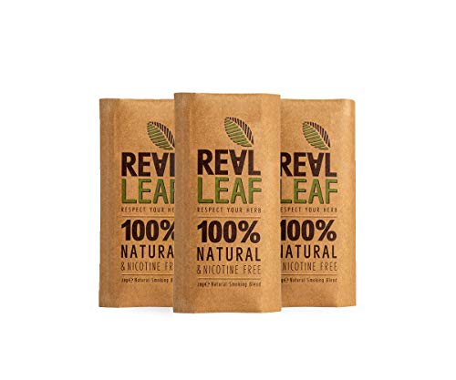 3 X Pack Mezcla orgánica de hierbas a base de hierbas 90g total 100% nicotina y tabaco, rico, aromático, aroma delicado y sabor natural suave sustituto del tabaco Real Leaf