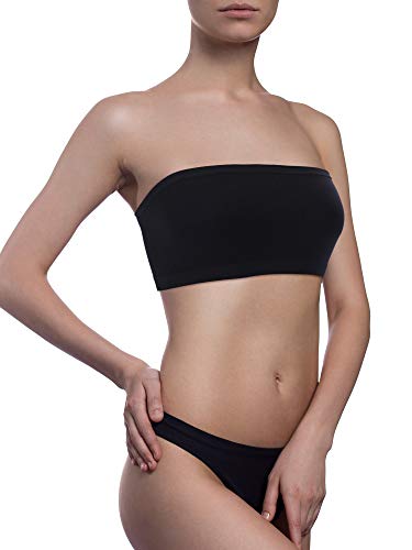 4 Piezas de Sujetador sin Tirantes Bandeau Bralette de Mujeres Sujetador Estirable sin Relleno ni Costura (Talla S-M)