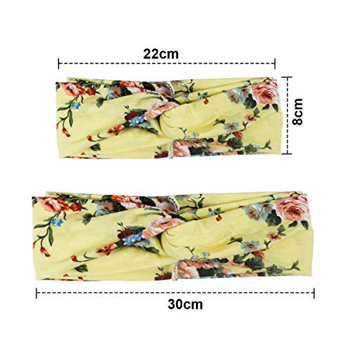 4 Piezas Diademas para Mujer Floral Print Vintage Twisted Nudo Elástico Turb4 Piezas Diademas para Mujer Floral Print Vintage Twisted Nudo Elástico Turantes para el Pelo Accesorios para Cabeza Deporte