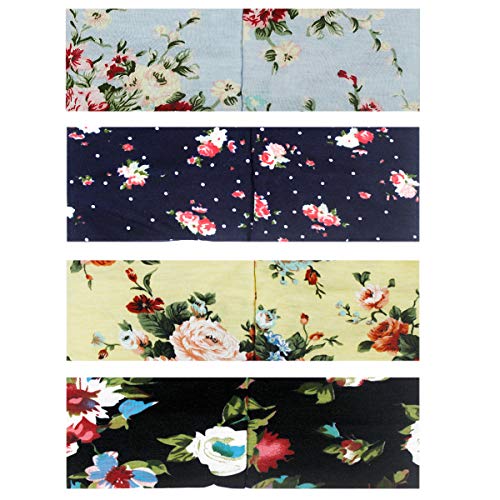 4 Piezas Diademas para Mujer Floral Print Vintage Twisted Nudo Elástico Turb4 Piezas Diademas para Mujer Floral Print Vintage Twisted Nudo Elástico Turantes para el Pelo Accesorios para Cabeza Deporte