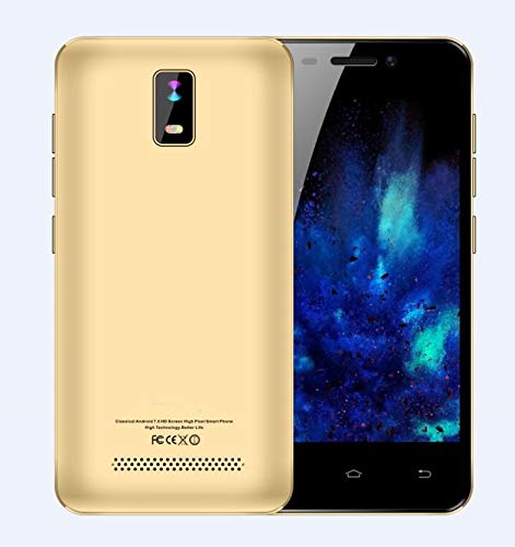 4.0 Pulgadas Telefono 4G Movil Libre HD IPS 1GB RAM 8GB ROM Dual SIM Dual Cámara (Oro) TEENO