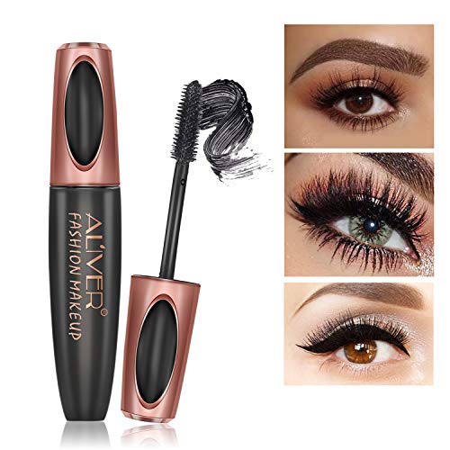 4D Silk Fiber Lash Mascara Impermeable Extra Long Lash Volumen Más Grueso Sin Grumos Larga Duración Todo el Día Lujosas Pestañas Negro