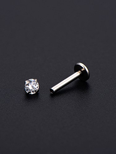 5 Estilos 16 Gauge Acero Inoxidable Piercings de Nariz Barras de Labret Tragus Barras con Bola de Cristal Piercings de Cuerpo, 5 Pares