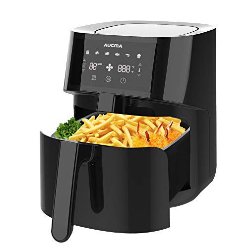 5,5L XXL Freidora sin Aceite,AUCMA Freidoras de Aire Caliente,Air Fryer con Función Mantener Caliente,Pantalla LED Táctil,Temporizador,Sin BPA ni PFOA,Regalo ideal[Clase de eficiencia energética A+++]